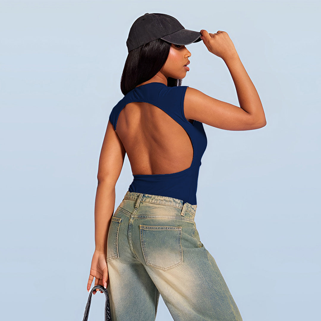 High-Neck Cut Out Back Bodysuit