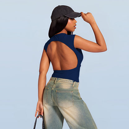 High-Neck Cut Out Back Bodysuit