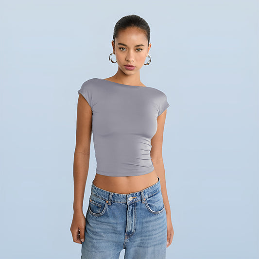 Open-Back Short T-Shirt