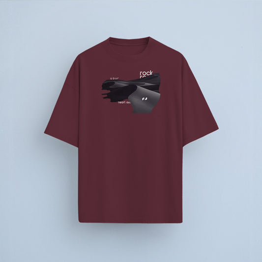 Rock Grayscale Oversized T-Shirt