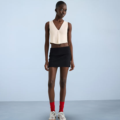 Ribbed V-Neck Vest
