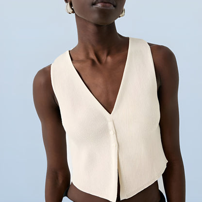 Ribbed V-Neck Vest